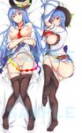  alternate_breast_size ass between_breasts black_legwear blue_hair blush breasts breasts_outside crossed_arms dakimakura food fruit full_body hat hinanawi_tenshi knees_together_feet_apart large_breasts long_hair looking_at_viewer lying multiple_views necktie necktie_between_breasts neropaso nipples on_back on_side open_clothes open_shirt panties panty_pull pantyhose pantyhose_pull peach pillow pillow_grab pussy red_eyes sample shirt skirt skirt_lift thigh_gap touhou underwear very_long_hair 