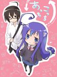  1girl acchi_kocchi ahoge animal_ears blue_eyes blue_hair cat_ears cat_tail commentary_request copyright_name full_body long_hair miniwa_tsumiki otonashi_io school_uniform tail thighhighs very_long_hair yuzuki_ui 