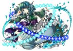  blue_eyes blue_hair bubble danmaku downscaled drill_hair frills head_fins japanese_clothes kimono long_sleeves md5_mismatch mermaid monster_girl obi outstretched_arm resized ribbon sash short_hair simple_background smile socha solo touhou wakasagihime water white_background wide_sleeves 