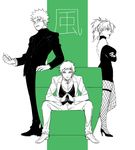  2boys bad_id bad_pixiv_id brother_and_sister brothers contemporary facepaint fishnet_pantyhose fishnets full_body gaara highres kankurou_(naruto) multiple_boys naruto naruto_(series) naruto_shippuuden noeunjung93 pantyhose quad_tails siblings temari 