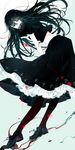  absurdres aqua_eyes black_legwear capricorn full_body highres loafers long_hair looking_at_viewer moss_(2225028) original shoes skirt solo thighhighs very_long_hair zodiac 