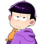  black_eyes black_hair cat esper_nyanko hood hoodie looking_back lowres male_focus matsuno_ichimatsu osomatsu-kun osomatsu-san upper_body yurichika_(pixiv3221904) 