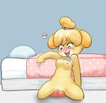  ! &lt;3 animal_crossing bed blonde_hair blush breasts canine clothing dildo dildo_sitting dog female floor hair happy isabelle_(animal_crossing) mammal nintendo open_mouth penetration pillow pussy pussy_juice qtipps sex sex_toy shirt shirt_lift solo tongue tongue_out undressing vaginal vaginal_penetration video_games 