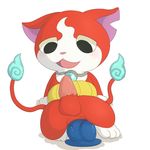  anal anal_penetration animal_genitalia cat dildo feline feline_penis infinitydoom jibanyan lube male mammal penetration penis sex_toy simple_background solo white_background yo-kai_watch 