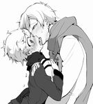  akiomi_aiko axis_powers_hetalia blush epaulettes french_kiss greyscale kiss latvia_(hetalia) male_focus monochrome multiple_boys russia_(hetalia) tears yaoi 