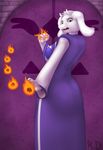 2015 anthro boss_monster caprine clothed clothing door dr_zombie female fireballs horn long_ears looking_at_viewer mammal solo toriel undertale video_games yellow_eyes 
