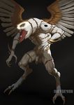  2015 affinity angel balls bayonetta claws digitigrade feathered_wings feathers gold_(metal) halo humanoid_penis inkydemon male markings monster muscular muscular_male nude pecs penis simple_background solo video_games white_penis white_skin wings 