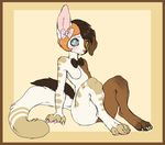  2_tails anthro blush canine cat dog feline female fur fusion hair heterochromia japanda male mammal multicolored_fur multiple_tails nude solo 