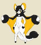  ambiguous_gender anthro black_hair emolga front_view fur fusion gliscor hair japanda mammal nintendo pok&eacute;mon rodent solo video_games white_fur yellow_eyes 