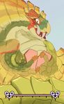 &lt;3 ambiguous_gender blush capcom dragon monster_hunter najarala nude orange_eyes reptile scales scalie simple_background slit_pupils snake snake_wyvern solo tusks video_games wyvern 