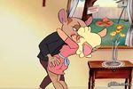  animated butt canine clothing dog grope kissing mammal mature_female passion ren_and_stimpy skirt 