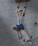  aihara_hiromi bdsm blush bondage bound brown_hair chain cuffs in_cell majokari_ni_torawareta_shoujo_hiromi masturbation pussy_juice rokujuuni screaming shackles short_hair solo struggling trembling 