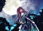  black_eyes brown_hair club_maniax dress highres long_hair looking_at_viewer moon naruse_chisato outdoors resized solo 