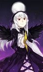  bad_id bad_pixiv_id lolita_fashion long_hair molly red_eyes rozen_maiden silver_hair solo suigintou sword weapon wings 