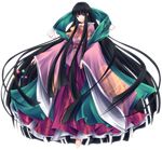  bad_id bad_pixiv_id barefoot black_hair branch expressionless floating full_body highres houraisan_kaguya japanese_clothes jeweled_branch_of_hourai long_hair mikan_(5555) ribbon shawl solo touhou transparent_background very_long_hair wide_sleeves 
