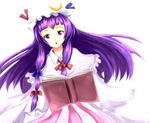  book crescent hat long_hair patchouli_knowledge purple_hair sakura_ani solo touhou 