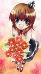  blue_eyes brown_hair crown dress flower happy highres kei_natsumi natsumi_kei smile umineko_no_naku_koro_ni ushiromiya_maria 