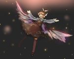  animal_ears bad_id bad_pixiv_id dress flying happy hat kebin mystia_lorelei open_mouth outstretched_arms short_hair solo spread_arms touhou wings 