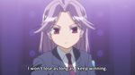  english kajiki_yumi necktie obvious people_die_if_they_are_killed purple_hair red_eyes saki school_uniform screenshot subtitled 