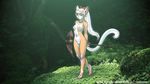  2015 anthro blonde_hair bow breasts dr_comet feline female fur hair hybrid looking_at_viewer mammal melee_weapon outside solo weapon 