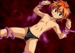  bulge kiriya_(gymno) male_focus male_swimwear orange_hair original red_eyes short_hair swim_briefs swimwear tentacles 