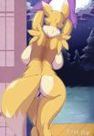  2015 anthro big_breasts big_butt breasts butt digimon female huge_breasts nude plankboy renamon solo 