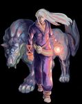  belt breath_of_fire breath_of_fire_iv derivative_work fou-lu gloves green_eyes jjjjjjjjjj long_hair magic male_focus no_humans pointy_ears white_hair won-qu 