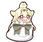  :d bag black_ribbon blonde_hair fang hair_flaps hair_ornament hair_ribbon hairclip in_bag in_container jako_(jakoo21) kantai_collection long_hair open_mouth red_eyes remodel_(kantai_collection) ribbon smile solid_circle_eyes the_yuudachi-like_creature yuudachi_(kantai_collection) 