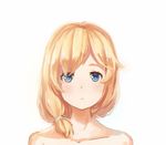  :| blonde_hair blue_eyes blush closed_mouth dress hamster_(hanmster) highres rodney_(zhan_jian_shao_nyu) solo strapless strapless_dress twitter_username upper_body younger zhan_jian_shao_nyu 