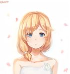  :o blonde_hair blue_eyes blush dress hamster_(hanmster) highres rodney_(zhan_jian_shao_nyu) solo strapless strapless_dress twitter_username younger zhan_jian_shao_nyu 