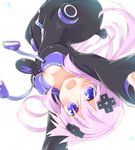  adult_neptune blush breasts d-pad d-pad_hair_ornament hair_ornament hood hooded_track_jacket jacket long_hair looking_at_viewer medium_breasts neptune_(series) open_mouth purple_eyes purple_hair rinrin_(927413) shin_jigen_game_neptune_vii smile solo track_jacket 