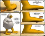  avian barefoot bird chubby comic crush dirty_feet duck feet macro micro riproarrex stomping trampling webbed_feet 