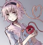  hairband heart heart_of_string komeiji_satori miyakure pink_eyes pink_hair shirt short_hair solo third_eye touhou upper_body 