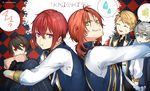  :t black_hair blonde_hair blue_eyes closed_eyes ensemble_stars! green_eyes grin group_name knights_(ensemble_stars!) male_focus mou_(mooooow) multiple_boys narukami_arashi orange_hair purple_eyes red_eyes red_hair sakuma_ritsu sena_izumi_(ensemble_stars!) silver_hair smile spoken_squiggle spoken_sweatdrop squiggle suou_tsukasa sweatdrop twitter_username 