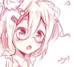  :o ahoge artist_name blush face fang glasses hair_between_eyes hair_ornament hairclip hairpin mony open_mouth original pink portrait semi-rimless_eyewear short_hair signature simple_background sketch solo surprised tooth under-rim_eyewear upper_body white_background 