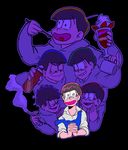  apron bad_id bad_twitter_id barista black_background black_hair brothers bug_spray cigarette crying cup eating employee_uniform heart heart_in_mouth hiroki_(kbys_snk10) hood hoodie male_focus matsuno_choromatsu matsuno_ichimatsu matsuno_juushimatsu matsuno_karamatsu matsuno_osomatsu matsuno_todomatsu messy_hair mug multiple_boys osomatsu-kun osomatsu-san parfait sextuplets siblings simple_background spoon uniform upper_body 