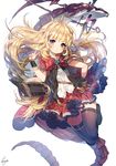  bad_id bad_pixiv_id bangs belt black_footwear black_legwear blonde_hair blue_eyes blush book boots bow brooch cagliostro_(granblue_fantasy) cape creature dress_shirt frills full_body granblue_fantasy hairband index_finger_raised jewelry lens_flare long_hair looking_at_viewer open_book purple_eyes red_bow red_skirt shirt signature simple_background skirt solo sukja thighhighs tiara very_long_hair vial white_shirt wrist_cuffs 