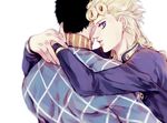  argyle argyle_sweater black_hair blonde_hair blue_eyes giorno_giovanna guido_mista jojo_no_kimyou_na_bouken male_focus multiple_boys rena_(renasight) sweater 