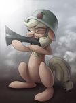  applejack_(mlp) earth_pony equine friendship_is_magic gun helmet hi_res horse ibsn mammal my_little_pony one_eye_closed pony ranged_weapon solo tongue weapon 