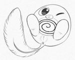  2015 amphibian anus female feral looking_at_viewer low_res monochrome nintendo one_eye_closed pencil_(artwork) pok&eacute;mon poliwag pussy simple_background solo tadpole traditional_media_(artwork) video_games white_background wink yaroul 