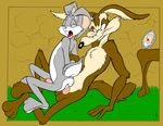  alex_spastic anal balls bugs_bunny canine coyote duo lagomorph looney_tunes male male/male mammal penis rabbit warner_brothers wile_e._coyote 