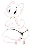  anthro anus bell blush breasts butt cat clothing collar feline female fur hoshime looking_back mammal mature_female mother nicole_watterson pads panties parent pussy smut-valerian solo the_amazing_world_of_gumball underwear wet_pussy 