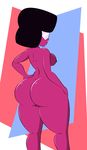  alien americananomaly_(artist) big_breasts big_butt breasts butt crystal_gem female garnet_(steven_universe) gem_(species) hair hi_res huge_butt humanoid looking_at_viewer mammal nipples not_furry nude red_skin short_hair simple_background smile solo steven_universe thick_thighs voluptuous white_background wide_hips 