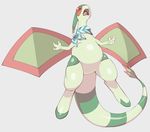 ambiguous_gender angry chubby claws digitigrade fangs feral flygon ganguro_(artist) hi_res neckerchief nintendo open_mouth pok&eacute;mon scarf simple_background solo tongue video_games white_background wings 