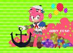  1girl amy_rose anthro black_nose clothing english_text female footwear furry gloves green_eyes hair hat hedgehog mammal pink_hair sega short_hair shorts solo sonic_(series) sonic_the_hedgehog text toy unknown_artist video_games 