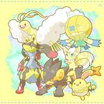  altaria azumarill drifblim group hi_res lucario luxray mega_evolution mega_lucario meowstic nintendo pok&eacute;mon shiny_pok&eacute;mon video_games yellow_theme みつぼし 