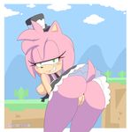  2015 amy_rose anthro areola big_breasts big_butt bluebreed breasts butt erect_nipples female hedgehog hi_res looking_at_viewer looking_back mammal nipples pussy smile solo sonic_(series) 