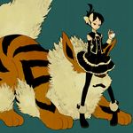  arcanine bad_id bad_pixiv_id black_hair detached_sleeves dress gen_1_pokemon gothic_lolita holding holding_poke_ball l_hakase lolita_fashion mai_(pokemon) pantyhose poke_ball pokemon pokemon_(creature) pokemon_(game) pokemon_dppt short_hair 