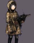  bad_id bad_pixiv_id bag blue_eyes brown_hair gun highres messenger_bag military military_uniform original pantyhose shoulder_bag sketch solo un-known_(ninesix) uniform weapon 