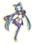  :d agi animal_ears anklet bad_id bad_pixiv_id barefoot blue_hair cat_ears cat_tail full_body green_eyes jewelry long_hair meracle_chamlotte o-ring open_mouth smile solo standing standing_on_one_leg star_ocean star_ocean_the_last_hope stirrup_legwear tail thighhighs toeless_legwear very_long_hair 